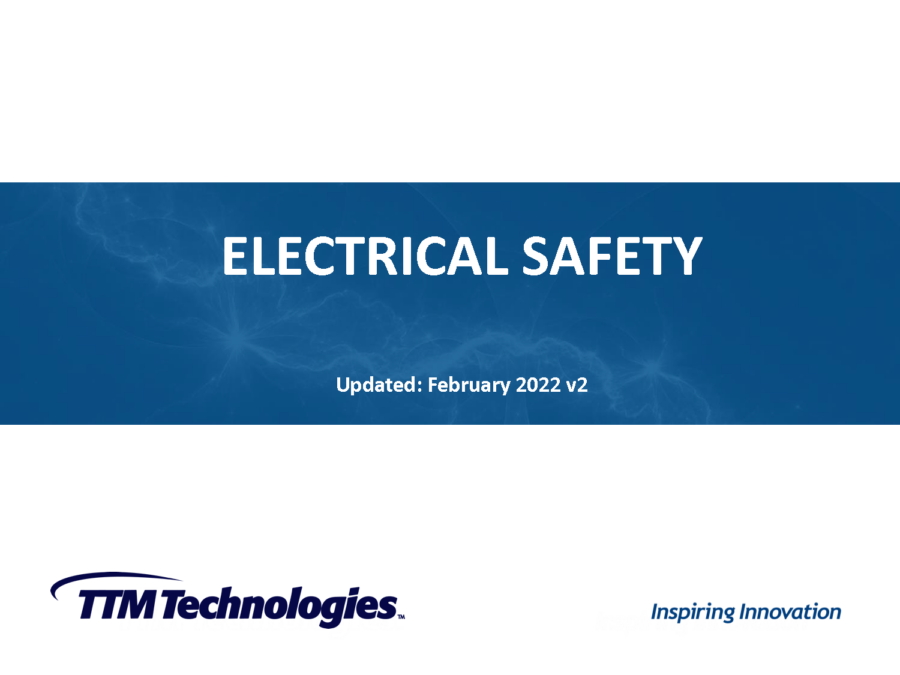 TTM Electrical Safety Integrity Safety